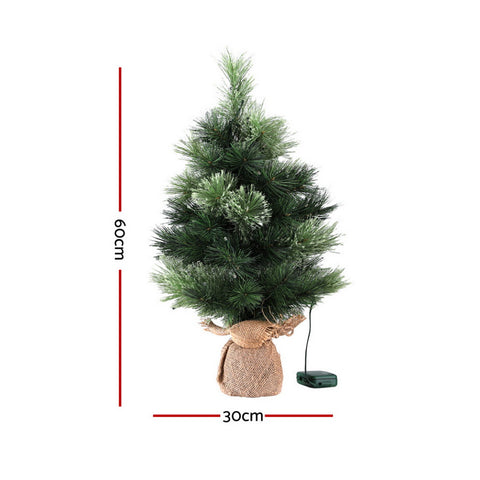 Jingle Jollys Christmas Tree 60CM Mini Tabletop 8 Light Modes Timer Xmas Tree - SuperSaverAU - view 1