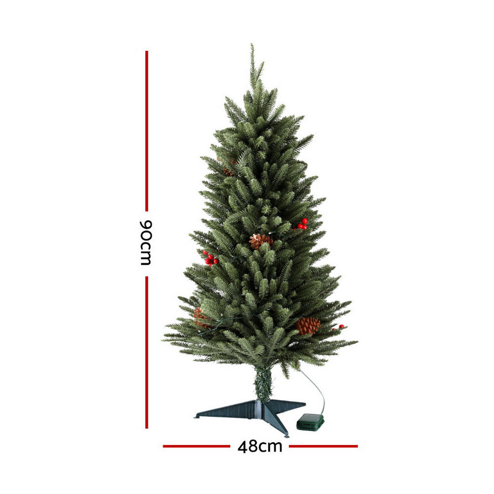 Jingle Jollys Mini Christmas Tree 90cm LED Xmas Tree Party Decorations - SuperSaverAU - view 2