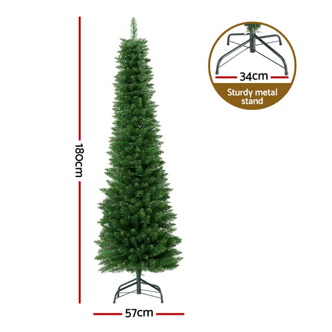 Jingle Jollys Christmas Tree 1.8m Pre-Lit 200 LED Lights Xmas Tree Decorations - SuperSaverAU - view 2