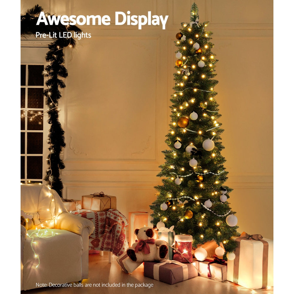 Jingle Jollys Christmas Tree 1.8m Pre-Lit 200 LED Lights Xmas Tree Decorations - SuperSaverAU - view 4
