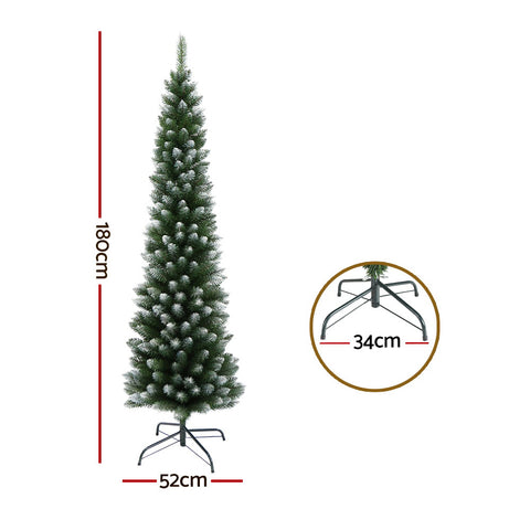 Jingle Jollys Christmas Tree 1.8m Xmas Tree Decorations Snowy 300 Tips - SuperSaverAU - view 2