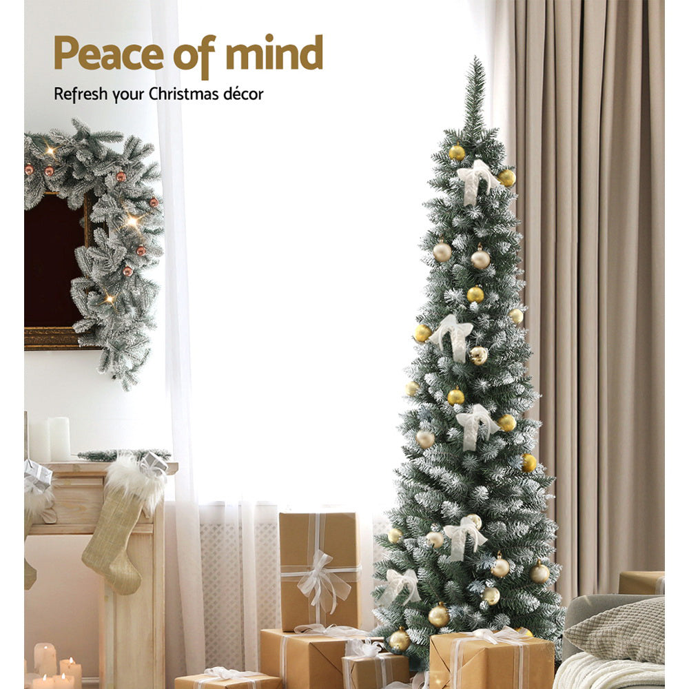 Jingle Jollys Christmas Tree 1.8m Xmas Tree Decorations Snowy 300 Tips - SuperSaverAU - view 4