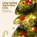 Jingle Jollys Christmas Tree 1.8M LED Xmas Tree Party Decorations Red Barries - SuperSaverAU - view 6