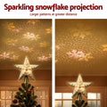 Jingle Jollys Christmas Tree Topper Star Snowflake Projector Party Glitter Gold - SuperSaverAU - view 3