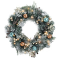 Jingle Jollys 60cm Christmas Wreath with LED Lights Snowy Garland Xmas Decor - SuperSaverAU - view 1