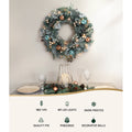 Jingle Jollys 60cm Christmas Wreath with LED Lights Snowy Garland Xmas Decor - SuperSaverAU - view 3