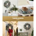 Jingle Jollys 60cm Christmas Wreath with LED Lights Snowy Garland Xmas Decor - SuperSaverAU - view 5