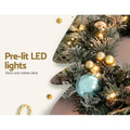 Jingle Jollys 60cm Christmas Wreath with LED Lights Snowy Garland Xmas Decor - SuperSaverAU - view 6