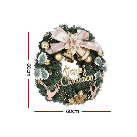 Jingle Jollys Christmas Wreath 60CM Garland Flowers Baubles Party Decorations - SuperSaverAU - view 1