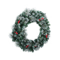 Jingle Jollys 60cm Christmas Wreath LED Lights Snowy Berries Garland Party Decor - SuperSaverAU - view 3