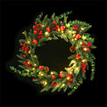 Jingle Jollys Christmas Wreath 60CM LED Garland Berries Pine Cones Party Decor - SuperSaverAU - view 1