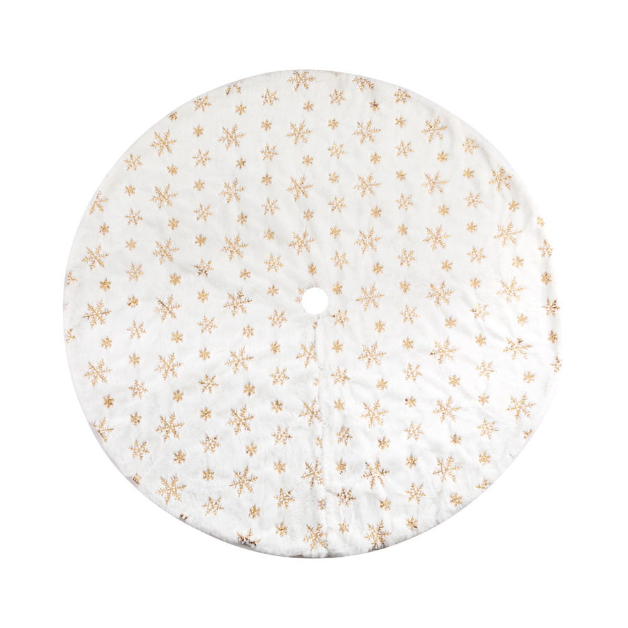 Jingle Jollys Christmas Tree Skirt 120cm Snowflake Ornaments Xmas Decorations - SuperSaverAU - view 1