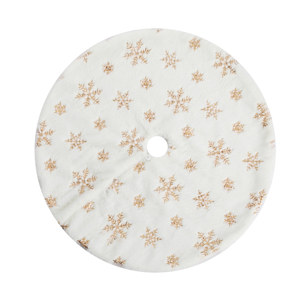 Jingle Jollys Christmas Tree Skirt 90cm Snowflake Ornaments Xmas Decorations - SuperSaverAU - view 1