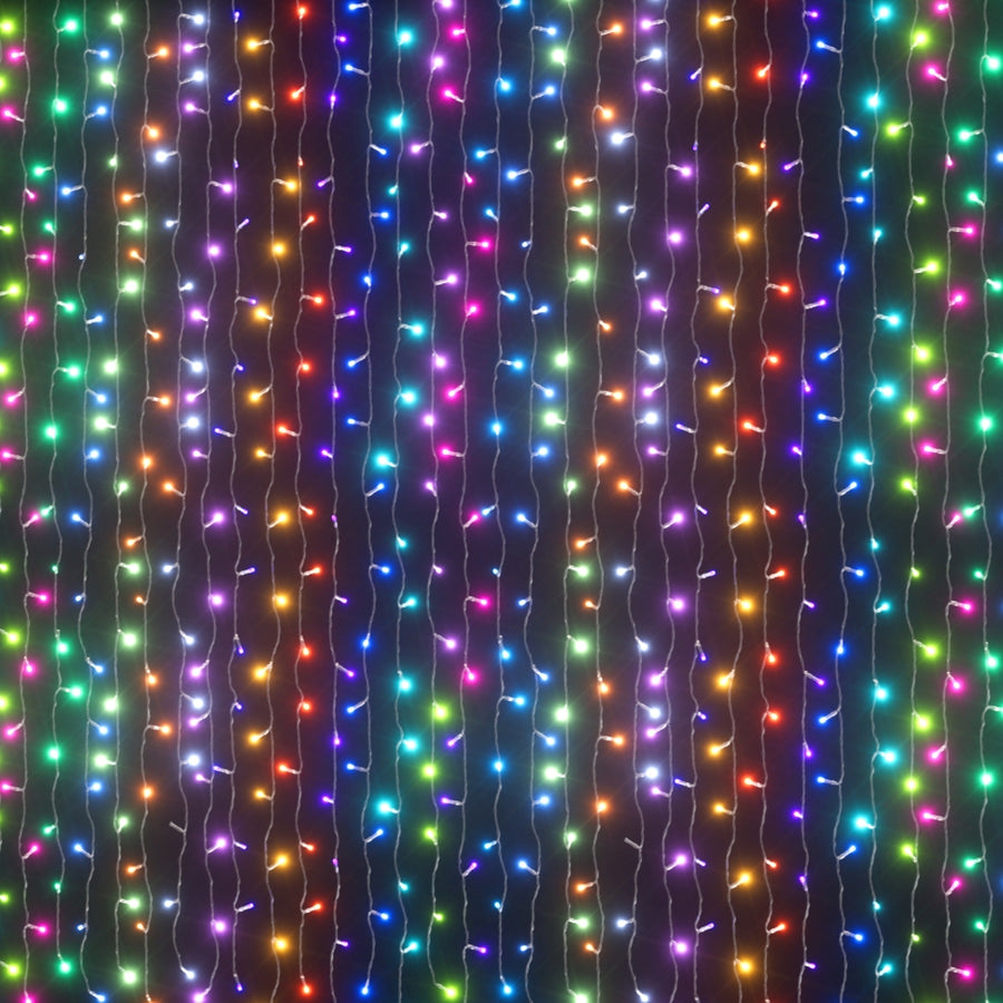 3X6M Christmas Lights Curtain Light 960 LED RGB Remote Jingle Jollys - SuperSaverAU - view 1