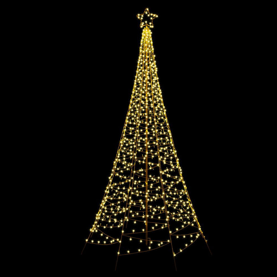 3.6M Christmas Tree 800 LED Solar Net Lights Jingle Jollys - SuperSaverAU - view 1