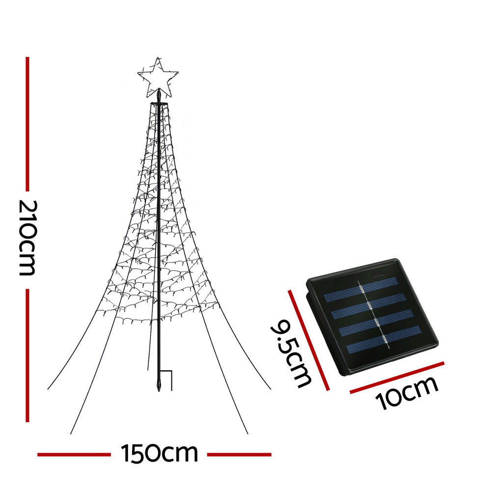 Jingle Jollys Solar Christmas Tree 2.1m 320 LED Net Lights Xmas Trees Decoration - SuperSaverAU - view 2