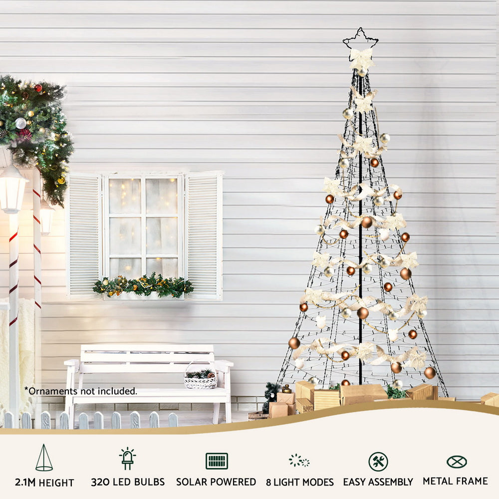 Jingle Jollys Solar Christmas Tree 2.1m 320 LED Net Lights Xmas Trees Decoration - SuperSaverAU - view 3