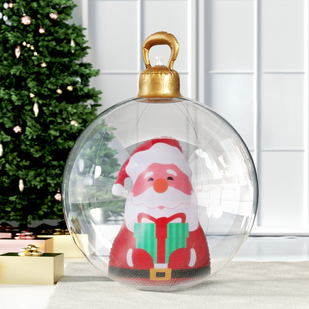 Jingle Jollys Christmas Inflatable Ball 60cm Santa Decoration Giant Bauble Clear - SuperSaverAU - view 6