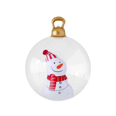 Jingle Jollys Christmas Inflatable Ball 60cm Snowman Decoration Giant Bauble - SuperSaverAU - view 1