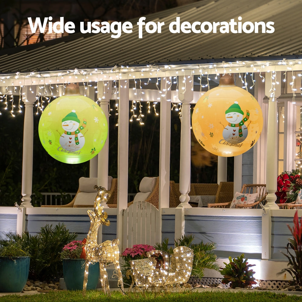 Jingle Jollys Christmas Inflatable Ball 60cm Led Illuminated Snowman Xmas Decor - SuperSaverAU - view 5