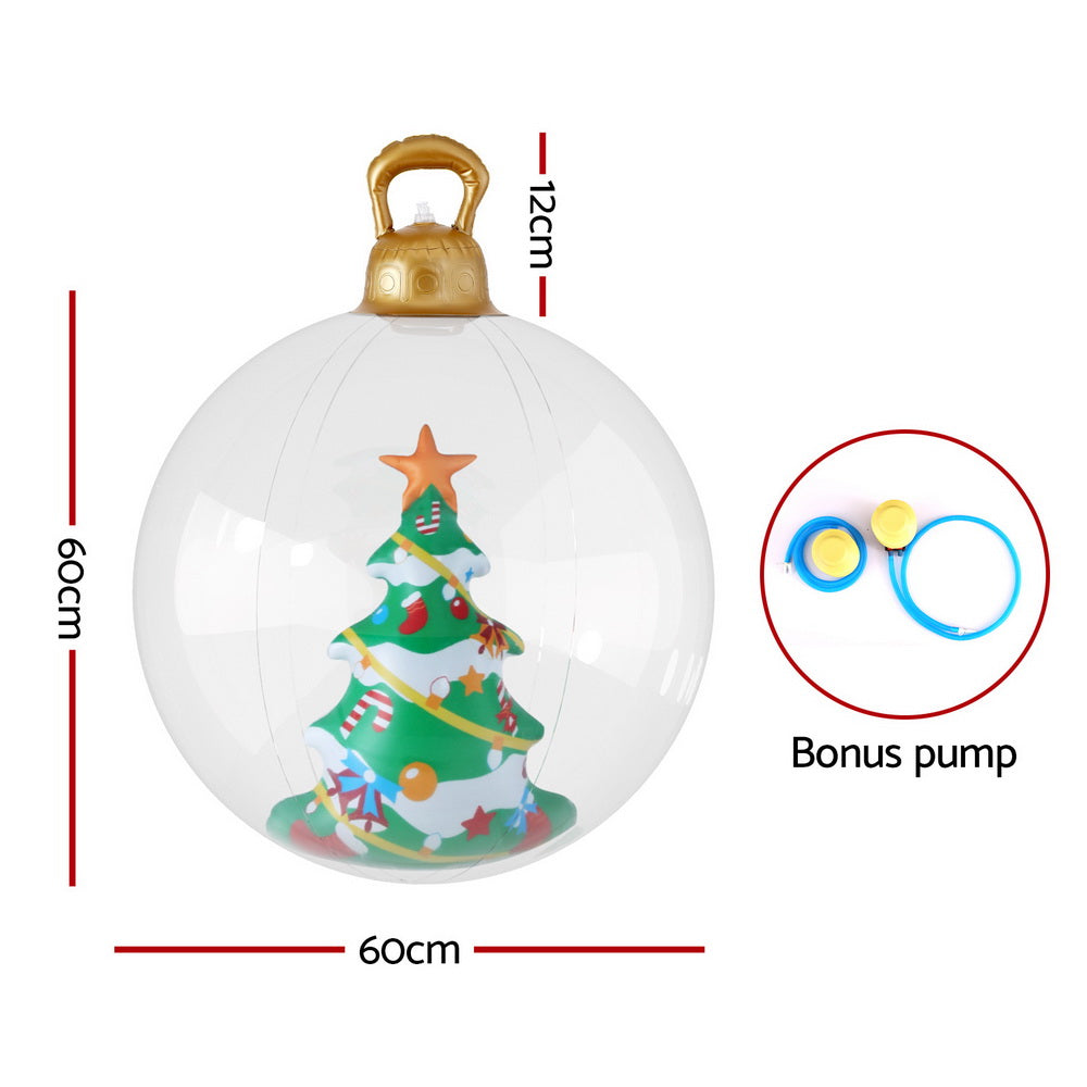 Jingle Jollys Christmas Inflatable Ball 60cm Tree Decoration Giant Bauble Clear - SuperSaverAU - view 2