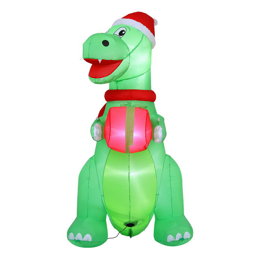 Jingle Jollys Christmas Inflatable Dinosaur 1.8M Height LED Decorations Illuminated - SuperSaverAU - view 1