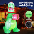 Jingle Jollys Christmas Inflatable Dinosaur 1.8M Height LED Decorations Illuminated - SuperSaverAU - view 5