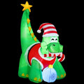 Jingle Jollys Christmas Inflatable Dinosaur 1.86M Height LED Decorations Illuminated - SuperSaverAU - view 1