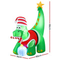 Jingle Jollys Christmas Inflatable Dinosaur 1.86M Height LED Decorations Illuminated - SuperSaverAU - view 2