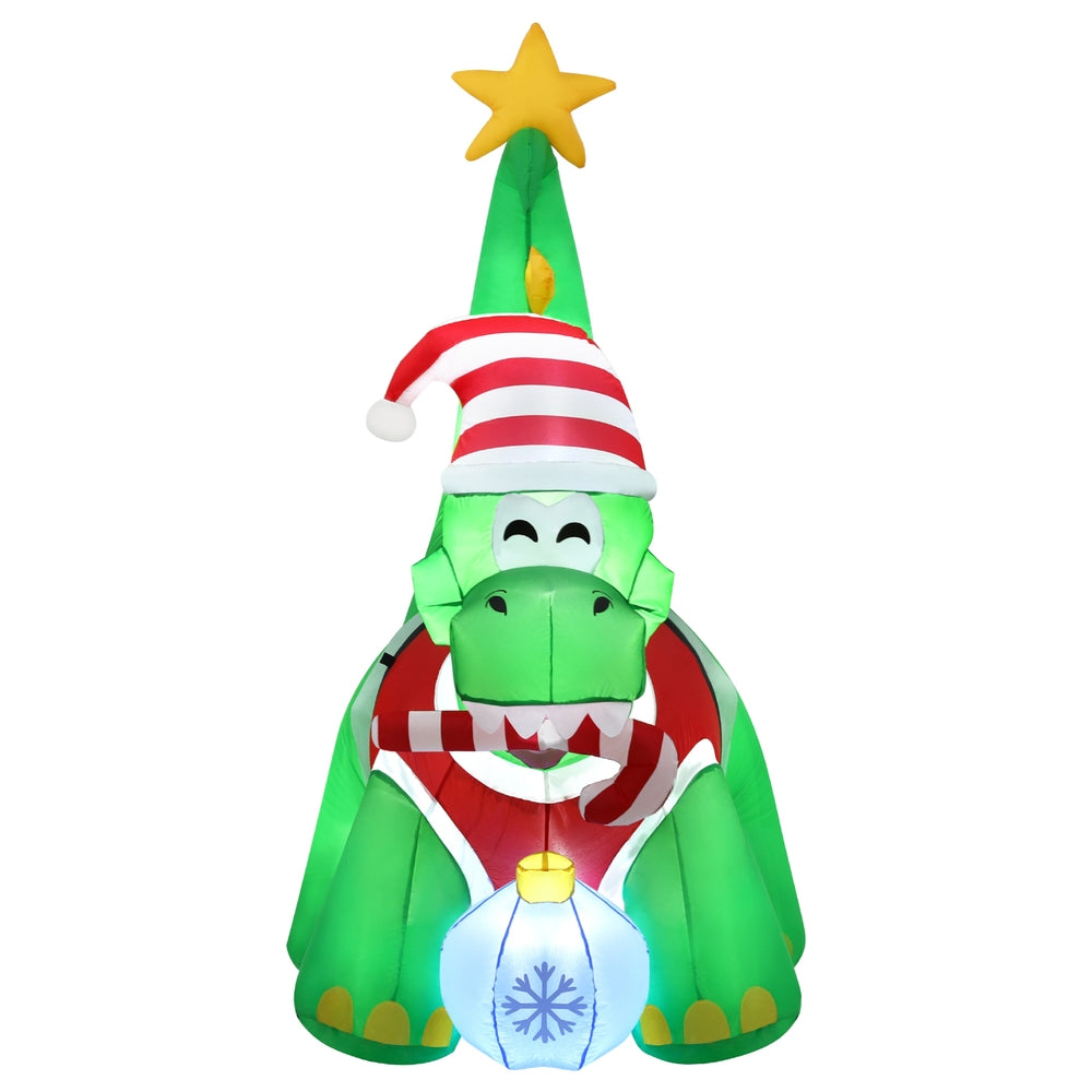 Jingle Jollys Christmas Inflatable Dinosaur 1.86M Height LED Decorations Illuminated - SuperSaverAU - view 3