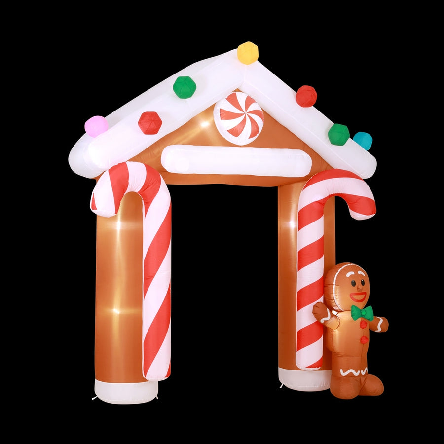 Jingle Jollys Christmas Inflatable Archwary Ginger 2.8M Illuminated Decorations - SuperSaverAU - view 1