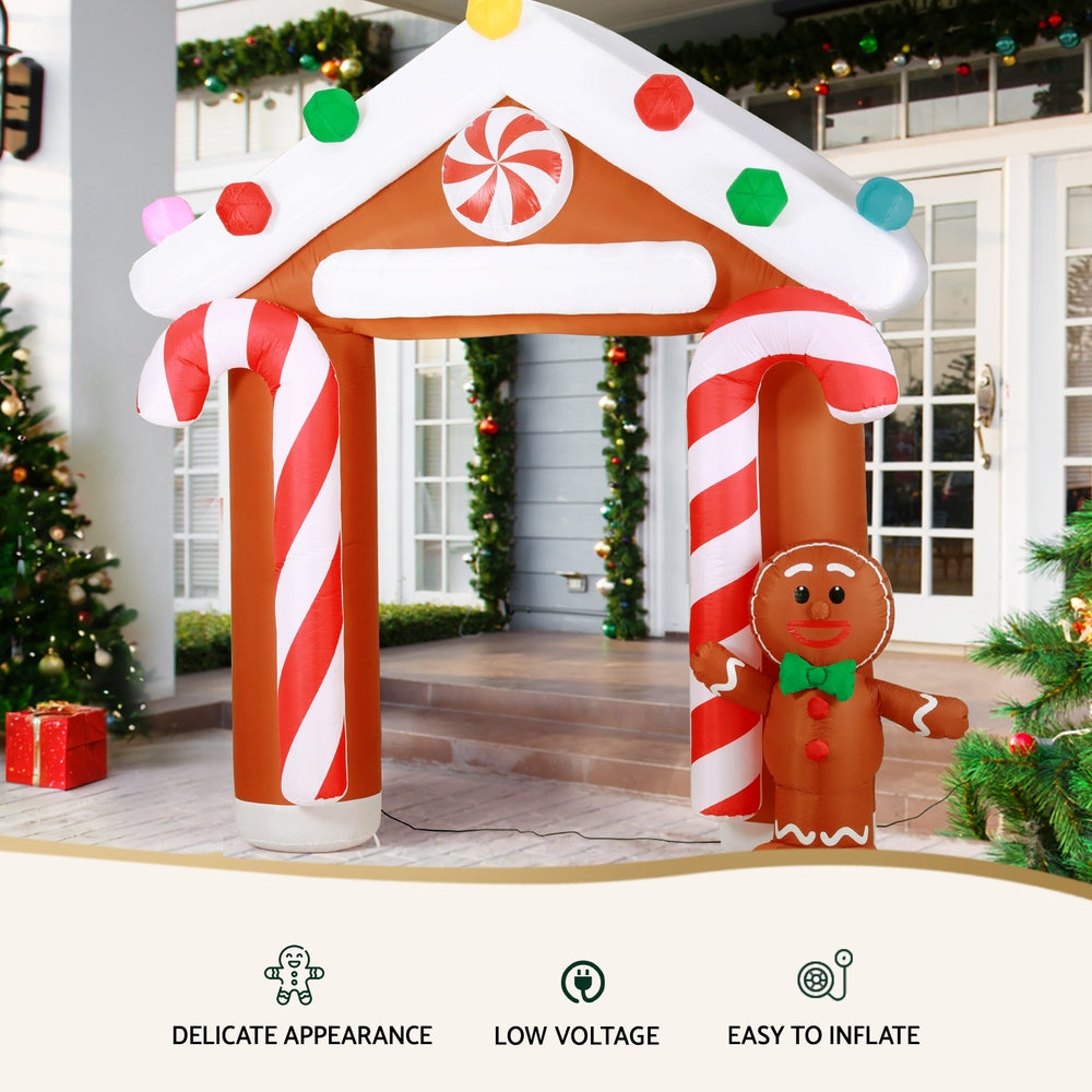 Jingle Jollys Christmas Inflatable Archwary Ginger 2.8M Illuminated Decorations - SuperSaverAU - view 3
