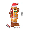 Jingle Jollys Christmas Inflatable Gingerbread Man 1.5M Height LED Decorations Illuminated - SuperSaverAU - view 3