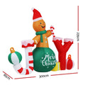 Jingle Jollys Christmas Inflatable Gingerman Joy 3M Long Outdoor Decorations Illuminated - SuperSaverAU - view 2