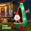 Jingle Jollys Christmas Inflatable Santa in Helicopter 2.55M Height LED Illuminated Decorations - SuperSaverAU - view 3