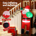 Jingle Jollys Christmas Inflatable Santa Climbing Ladder 2.45M Height LED Decorations Illuminated - SuperSaverAU - view 5
