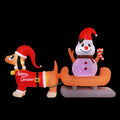 Jingle Jollys Christmas Inflatable Snowman Dog 4.2M Tall Outdoor Decorations Illuminated - SuperSaverAU - view 2