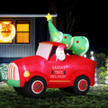 Jingle Jollys Christmas Inflatable Santa Truck 1.6M Height LED Decorations Illuminated - SuperSaverAU - view 6