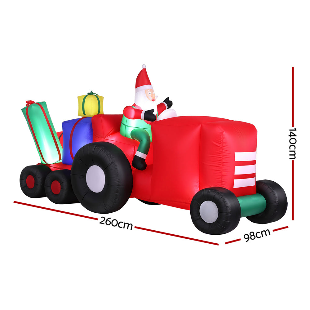 Jingle Jollys Christmas Inflatable Santa Truck 2.6M Length LED Decorations Illuminated - SuperSaverAU - view 2
