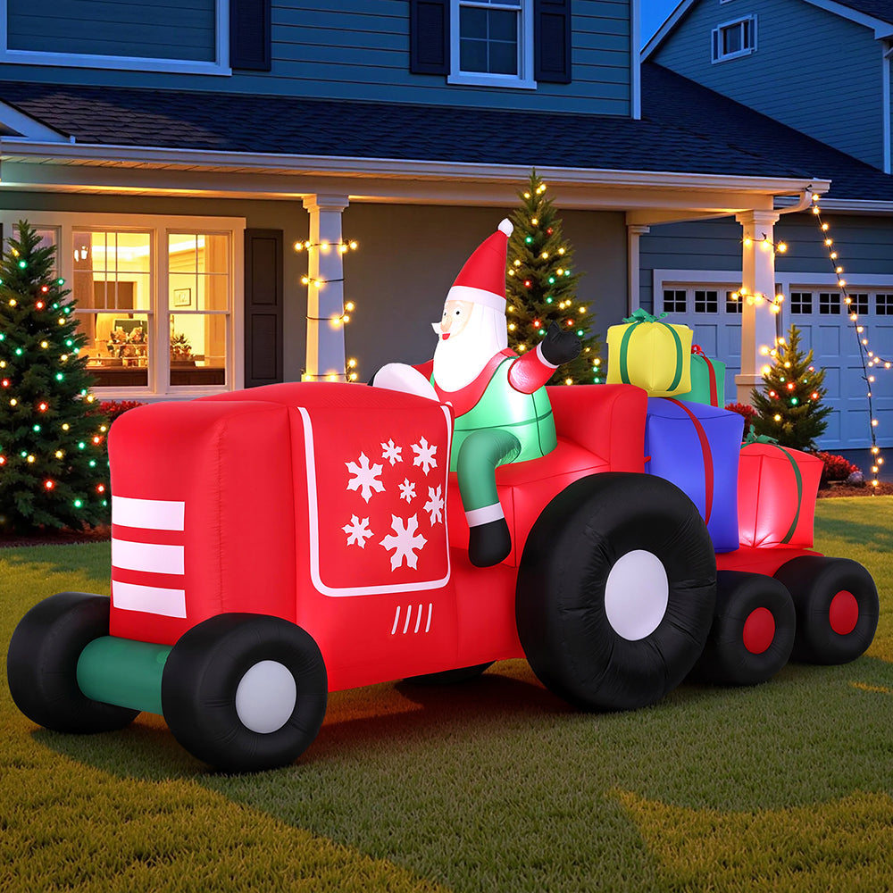 Jingle Jollys Christmas Inflatable Santa Truck 2.6M Length LED Decorations Illuminated - SuperSaverAU - view 7