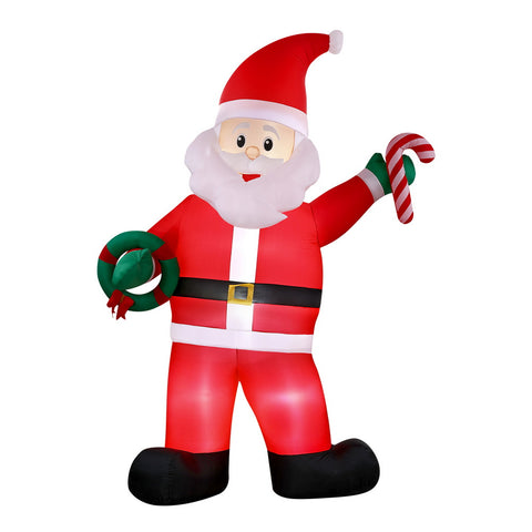 Jingle Jollys Christmas Inflatable Giant Santa 3.8M Height LED Illuminated Decorations - SuperSaverAU - view 1