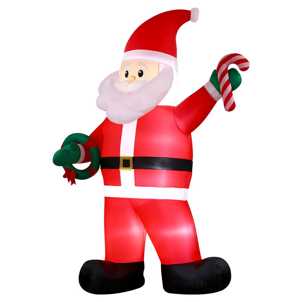 Jingle Jollys Christmas Inflatable Giant Santa 3.8M Height LED Illuminated Decorations - SuperSaverAU - view 3