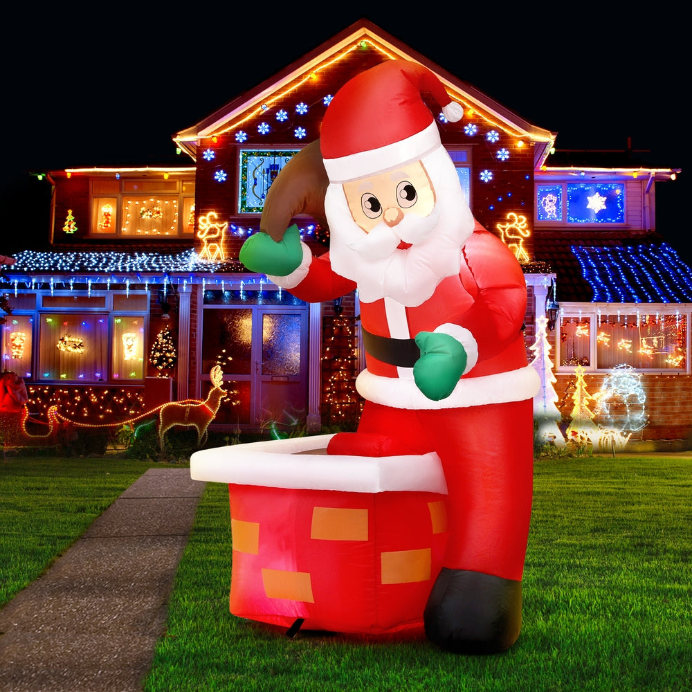 Jingle Jollys Christmas Inflatable Santa Illuminated Decorations - SuperSaverAU - view 6