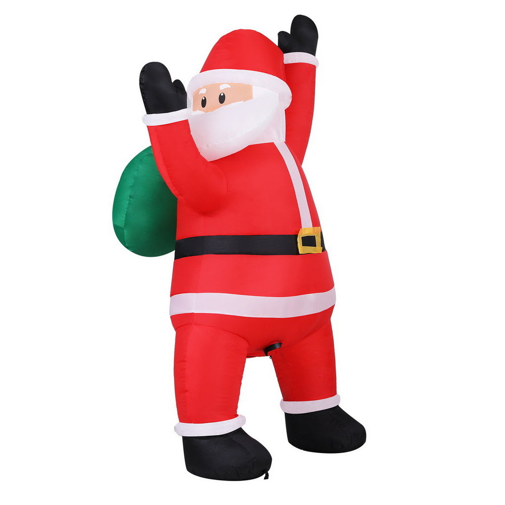Jingle Jollys Christmas Inflatable Santa Climbing LED Illuminated Decorations 1.9M - SuperSaverAU - view 1