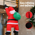 Jingle Jollys Christmas Inflatable Santa Climbing LED Illuminated Decorations 1.9M - SuperSaverAU - view 5