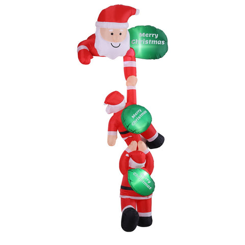 Jingle Jollys Christmas Inflatable Climbing Santa 2.5M Height LED Decorations Illuminated - SuperSaverAU - view 1
