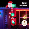 Jingle Jollys Christmas Inflatable Climbing Santa 2.5M Height LED Decorations Illuminated - SuperSaverAU - view 4