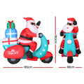 Jingle Jollys Christmas Inflatable Santa Motorbike LED Illuminated Decorations - SuperSaverAU - view 1