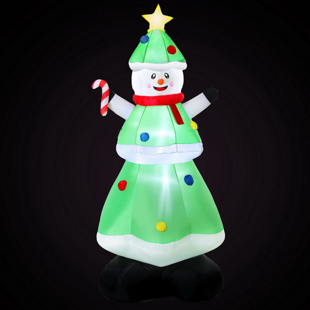 Jingle Jollys Christmas Inflatable Snowman Tree 2.75M Height LED Decorations Illuminated - SuperSaverAU - view 2