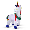 Jingle Jollys Christmas Inflatable Unicorn 1.8M Tall Outdoor Decorations Illuminated - SuperSaverAU - view 1